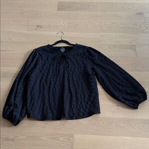 Nine West Black Textured Blouse